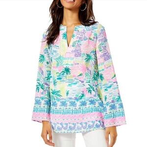 Lilly Pulitzer Linen Ocean Cove Tunic Private Island